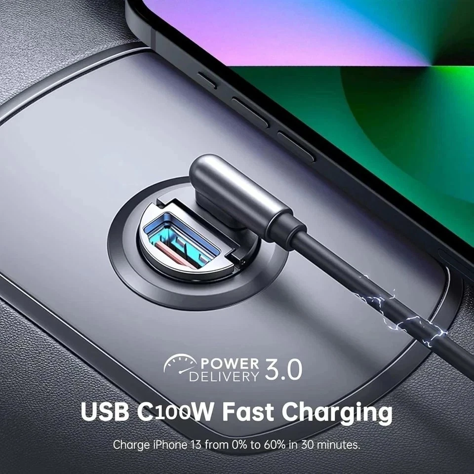 Car Charger USB C & USB Socket 12V PD100W Fast for iPhone 16 Pro Max 15 14 13 12 - Image 4 of 4