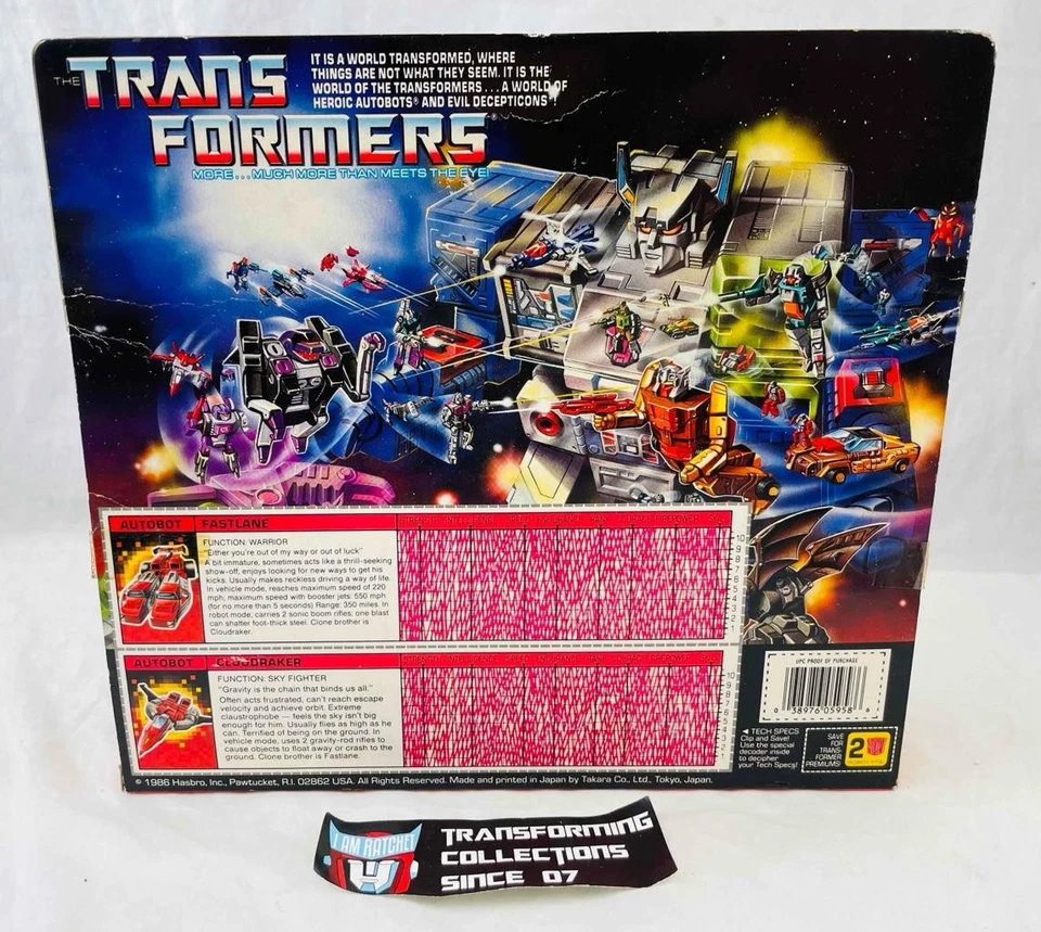 Transformers Original G1 1987 Autobot Clones Fastlane and Cloudraker MOSC MIB - Image 4 of 4