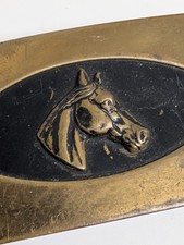 Vintage Solid Brass Horse Head Belt Buckle Equestrian Western Cowboy Style