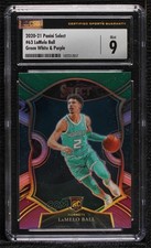 2020 Panini Select Concourse Green White Purple Prizm LaMelo Ball CSG 9 Mint ni4