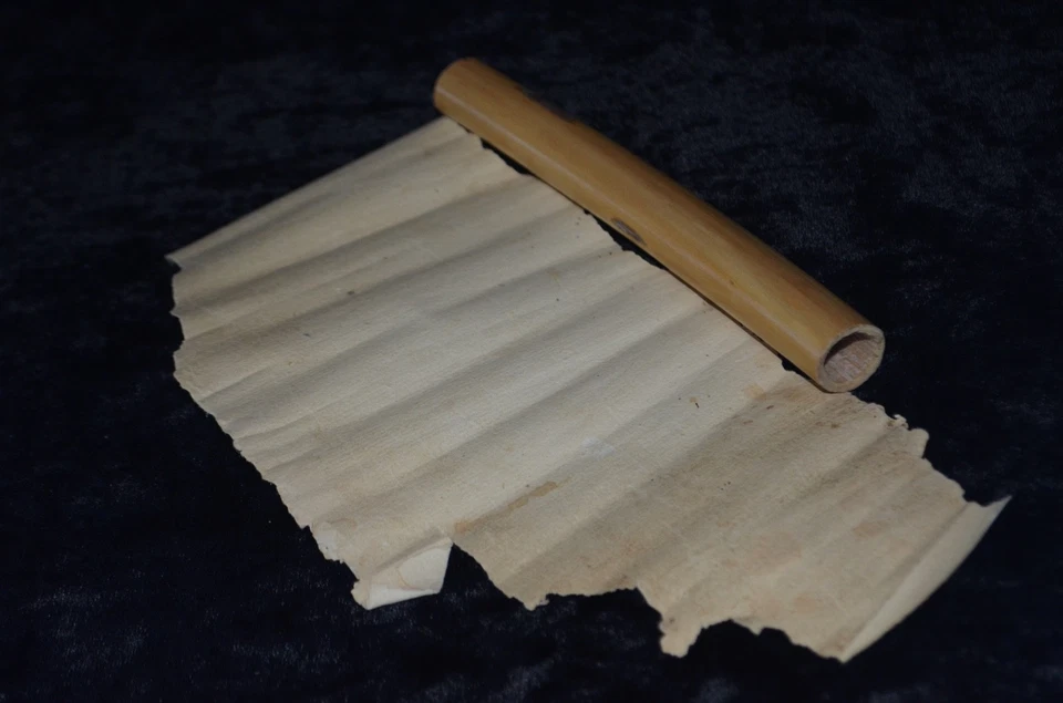 Antique Contract Manuscript Arabic Bambo Scroll Case Moroccan Berber Handwritten - Image 3 of 4