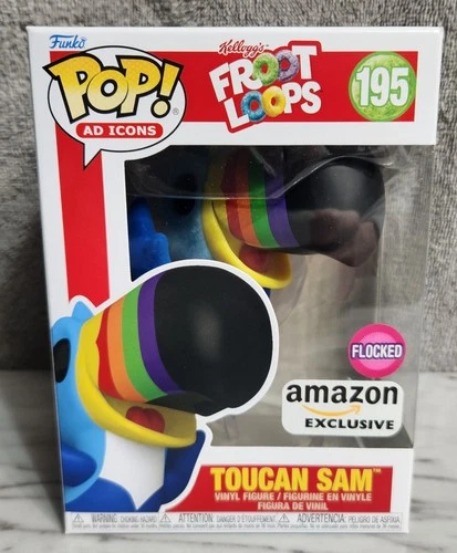 Funko Pop! Ad Icons | Flocked TOUCAN SAM Amazon Exclusive #195 w/Soft Protector