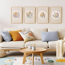 5 Pack Beginner Embroidery Kit for Adults, Easy to Learn Floral Embroidery Pa...