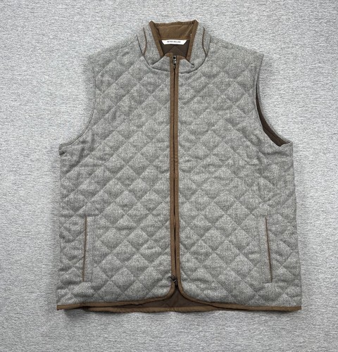 Peter Millar Weste Herren 2XT grau Essex Full Zip Rautenstepp Fleece Outdoor