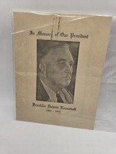 1945 Franklin D Roosevelt FDR Memorial Service Program Scott City Kansas