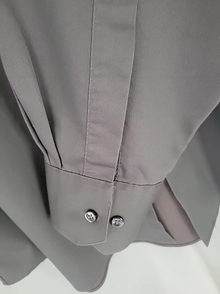 Van Heusen para hombre talla 17 1/2. Camisa de vestir 34/35 XL gris manga larga. Foto 3 de 4