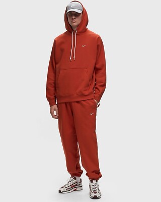 NIKE SOLO SWOOSH FLEECE FULL TRACKSUIT MENS SIZE SMALL DRAGON RED