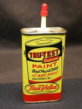 Tru-Test Paint Vintage Oil Can True Value Hardware Store Excellent Condition