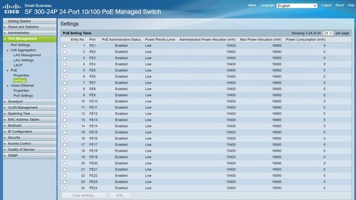 Cisco SF300-24P SF300 Layer 3 Managed Ethernet Switch 24PoE 180W 2xCombo GE/SFP - Picture 12 of 13