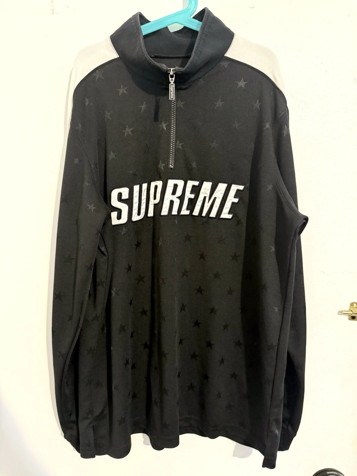 Pull demi zip Supreme Star Track taille M moyen noir et blanc bogo