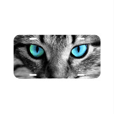 Cat Blue Eyed Vehicle License Plate Front Auto Tag New Paw Kitty Pet Gato Sign