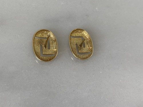 14K Gold Vintage Earrings, Large Oval Studs 14ct Gold - Picture 8 of 10