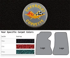 ACC 1953-1962 Chevrolet Corvette Circle Logo 2pc Loop Floor Mats