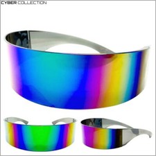 SPACE ROBOT PARTY RAVE COSTUME CYCLOPS FUTURISTIC SHIELD DJ SUN GLASSES SHADES