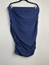 Ingrid And Isabel Women's Navy Blue Ruched Side Stretch Maternity Skirt Size XL