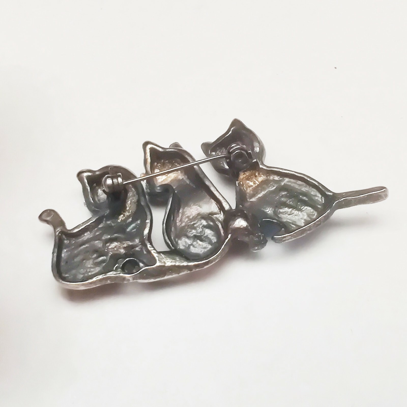 Vintage Jelly Belly Cat Brooch Cat Trio Cat'seye Bel… Gem