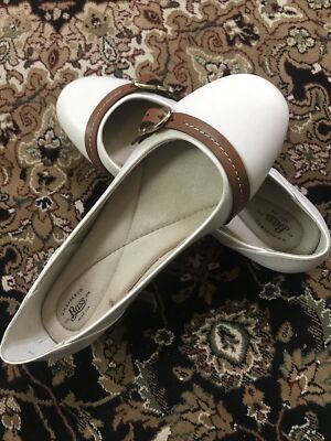 Bass Co Ballet Flats Matilda size W Beige Brown Buckle Woman’s  Shoes