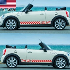 2pcs 70.5'' Red Lattice Graphic Body Side Skirt Vinyl Sticker Decal Universal