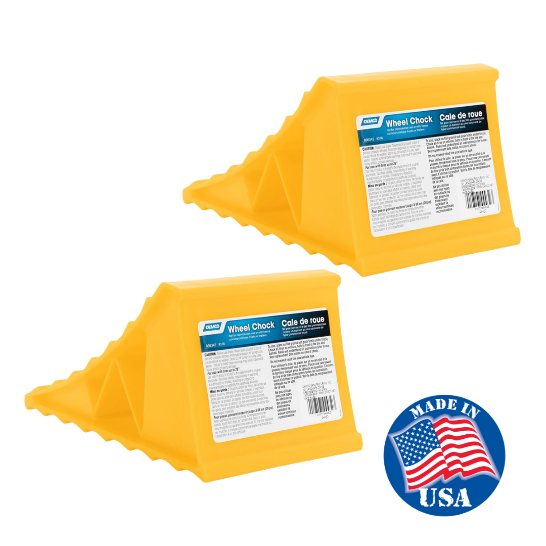 Camco RV, Heavy Duty Wheel Chock for RV, Truck, Camper, Trailer or Rig