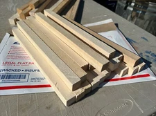 (20) 3/4” X 3/4” X  11 3/4” Solid Basswood Carving Turning Wood Blocks Strips