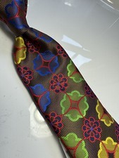 NWT IMANI UOMO MULTI COLOR MEDALLION STYLE PRINT SILK TOUCH NECK TIE  HANKY