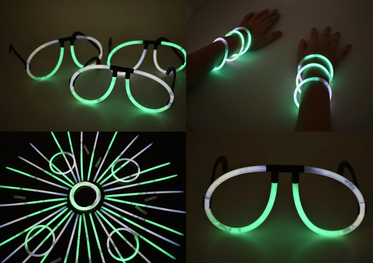 DirectGlow 50ct White Green Glow Stick Glasses Bracelets Party