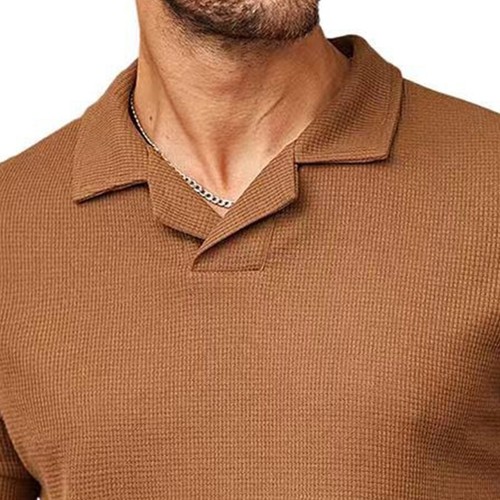 Mens Short Sleeve Polo Shirts Shorts Mens Waffle Fashion Casual Tracksuit Sets - Picture 12 of 32