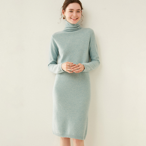 Womens Wool Cashmere Knit Sweater Dress 