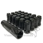 24 Black 6 Spline Lug Nuts 12x1.5 Fits Toyota 4Runner Tundra FJ Tacoma + Key
