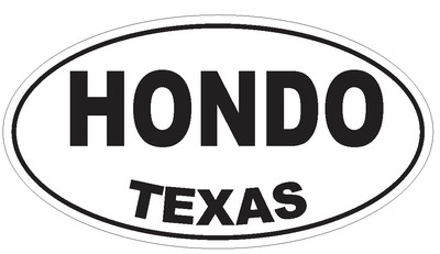 Hondo Texas Oval Bumper Sticker or Helmet Sticker D3499 Euro Oval