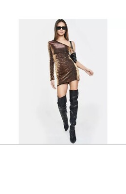 Cosmopolitan X Dress The Population Sophie Dress Size XL Animal Print Metallic