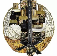 Lovery Bath and Body Spa Basket in Sweet Almond - Home Spa Set - 11pc