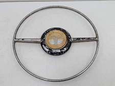 VINTAGE OEM FORD HORN RING BUTTON EMBLEM STEERING WHEEL TRIM USED PART 1942 1946