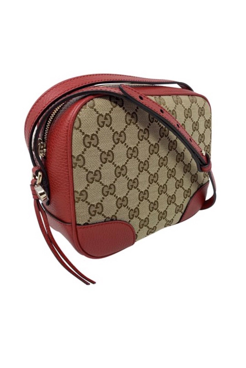 Gucci Bree GG Supreme Monogram Red Messenger Wallet Crossbody