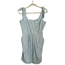 Bar III Dress Womens XL Blue Sleeveless Scoop Neck Pockets Tie Straps