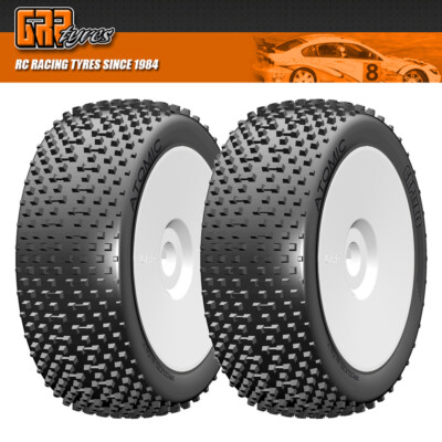 GRP GBX05X 1:8 Buggy ATOMIC X ExtraSoft Mounted Tires w/ White Wheel (2) : F/R
