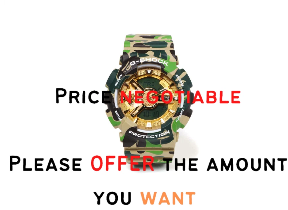 Casio G-Shock x BAPE Limited Edition GA-110 Case Size 54mm in Resin Green