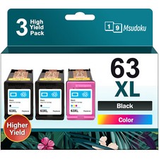3PK 63XL Ink Cartridge For HP Office Jet 3830 3836 4650 5255 ENVY 4512 4520 4528