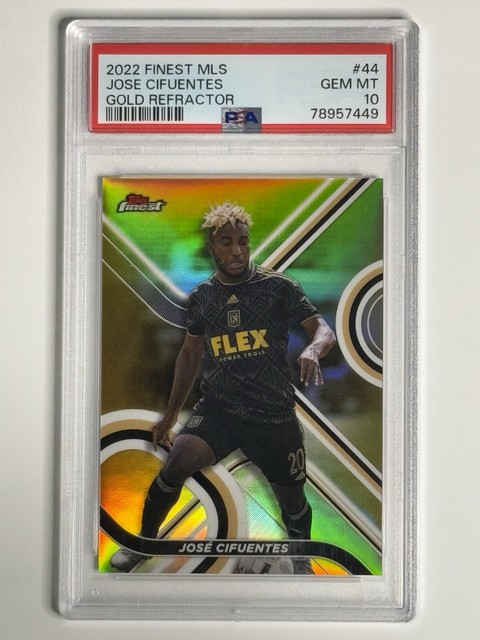 2022 Topps Finest MLS - José Cifuentes Gold Refractor 08/50 PSA 10