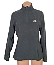 The North Face Womens Sweatshirt Sz M Fleece Pullover 1/4 Zip Long Sleeve Black