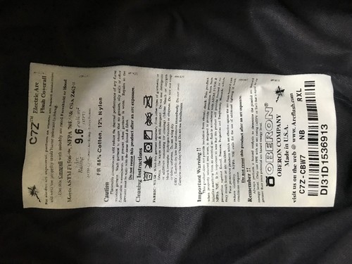 Oberon C7Z Electric Arc Flash Coverall - Picture 2 of 4