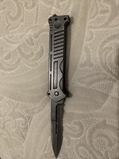 STONEWASHED Milspec Tactical Knife Spring Assisted Flip Open Pocket Knife 8"