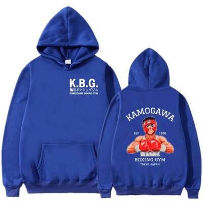 Sweat à Capuche Anime Ippo - Style Sportif Polaire, Unisexe, Pour Automne/hiver - Design Kamogawa Boxe