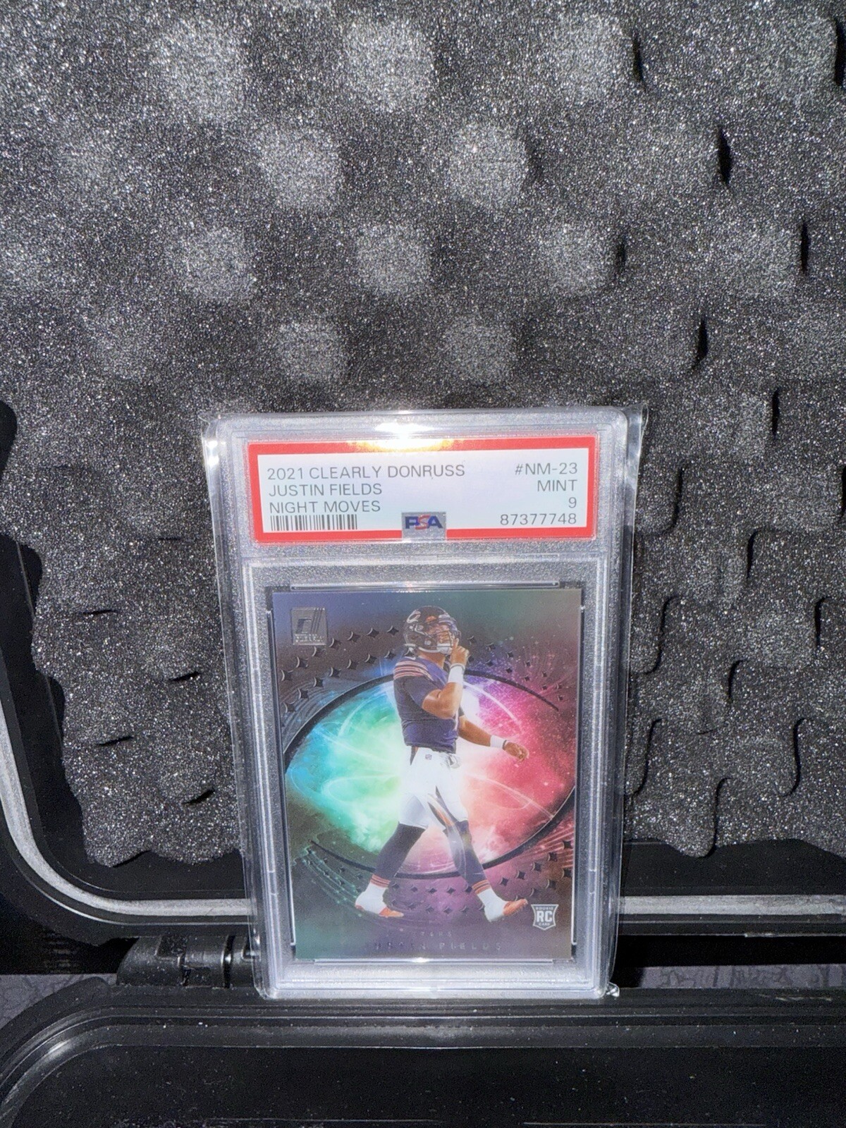 2021 Clearly Donruss Football - Justin Fields RC Night Moves SSP CASE HIT PSA9