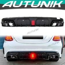 B Style Diffuser Exhaust Tip For 2015-2021 Benz W205 C300 C450 C43 AMG Sedan