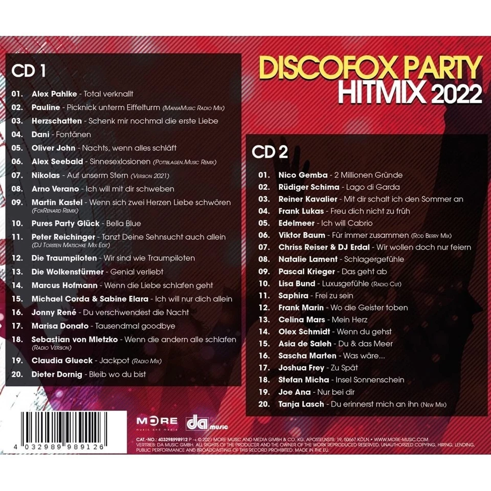Various Sampler Discofox Party Hitmix 2022 (2CD) Neu & OVP - Bild 2 von 2