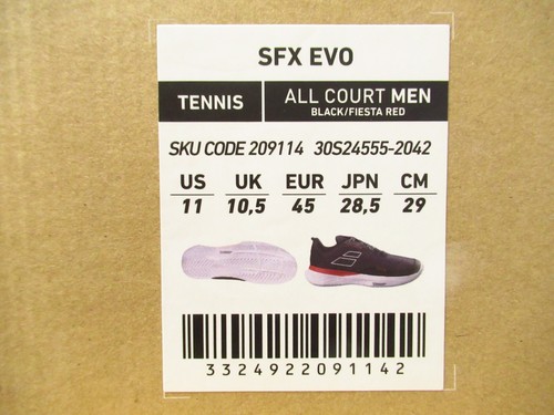 *NIB* MEN'S SFX EVO ALL COURT TENNIS SHOES (BLACK / FIESTA RED) #30S24555-2042 - Picture 6 of 7