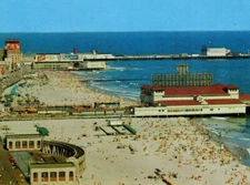 Atlantic City New Jersey Postcard Birds Eye View Boardwalk Beach Ocean Freeman