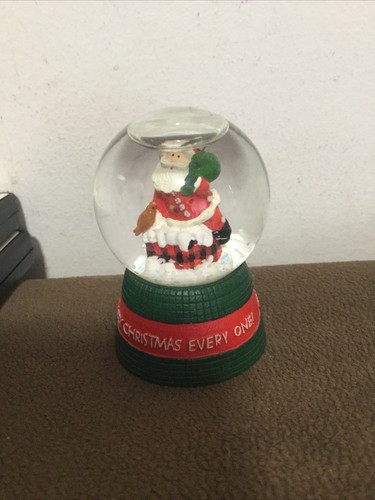 SANTA SNOW GLOBE 4.5" MERRY CHRISTMAS EVERY ONE Wish Merry Christmas