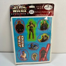 Star Wars Episode 1 TPM Hallmark Stickers 4 Sheets Darth Maul Jar Jar Qui-Gon